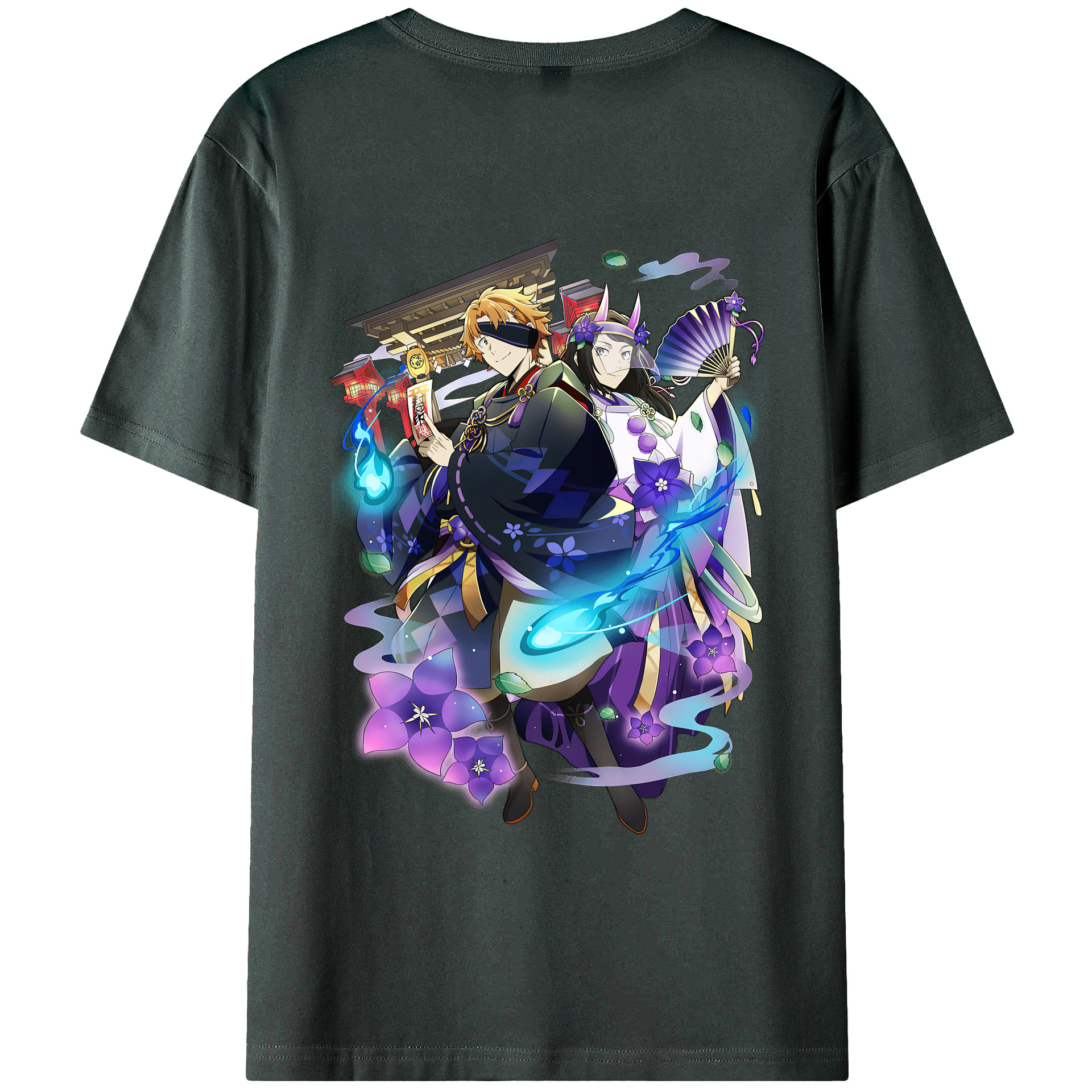 （画像用） 文豪ストレイドッグス Bungo Stray Dogs 綿100％ メンズ半袖Tシャツ（バックプリント） 通気性